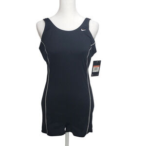 Nike HydraStrong Legsuit Swimsuit Women’s 34 8 Black Chlorine Resistant NWT 2018
